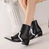 Botas Martin caña corta punta fina para mujer 40 nuevas botas europeas y americanas costura gruesa 48 comercio exterior botas romanas talla grande tacón