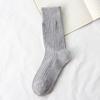 Calcetines apilables de tubo medio para mujer, de otoño e invierno, de algodón, estilo coreano, de color liso, estilo japonés, estilo coreano