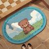 Tapete de Chão de Desenho Animado Macio de Lama Diatomácea Absorvente Banheiro Vaso Sanitário Porta Espessado Secagem Rápida Tapete de Pé Tapete de Porta Tapete de Vaso Sanitário