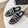Pantuflas Casuales de Media Caña para Mujer 2023 Estilo Pequeño Fragante Combinación de Colores Calzado Exterior Planos Zapatos Perezosos Chanclas de Mula de PVC Cómodas