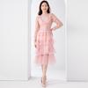 Foto real-em estoque indústria pesada novo renda costura saia bolo temperamento doce redução de idade vestido slim