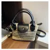 Bolsa de Palha Feminina Estilo Novo Transfronteiriça 2026 Verão Simples Tote de Ombro Grande Capacidade Bolsa Balde Tendência
