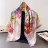 Bufanda Cuadrada Grande de Seda Artificial para Mujer, Primavera y Verano, Delgada, para Viaje, Protector Solar, Chal, 90x90cm, Bufanda, Bufanda Decorativa, Pañuelo para la Cabeza
