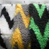 Tejido Jacquard de Lana de Cordero con Estampado de Cebra Grande, Hilo Animal Teñido, Felpa Sherpa para Sudaderas, Ropa de Casa, Zapatos y Sombreros