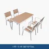 Mesa Longa Externa Sala de Jantar Externa Mesa e Cadeira de Madeira Plástica Pátio Moderno Simples Móveis de Lazer Externos Terraço de Metal