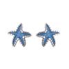 Brincos Gu Mao Ning Estrela Azul para Meninas 2026 Tendência Estilo Floresta Estudante Pequenos Mini Brincos de Tarraxa Estrela do Mar