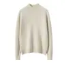 Tejido de cachemira engrosado Tejido de punto con hombro raglán Cuello alto medio Suéter de punto para mujer Otoño e Invierno Nuevo Cálido Base Elegante