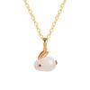 2022 Nuevo Explosiones Lujo Ligero Plata S925 Chapado en Oro Colgante de Jade Hetian Lindo Conejo de Jade Juego de Pulsera Collar para Niños
