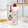 Vaso de plástico flotante para exteriores, gran capacidad, vaso portátil para té y agua, lindo vaso de regalo de dibujos animados con pajita para niñas