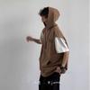 Colete Retro Estilo Americano Masculino Primavera Estilo Japonês Marca Trendy Adolescente Solto Bolha Letra Estampada Com Capuz Botão Bonito Jaqueta