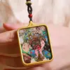 Pingente Thangka Pintado à Mão Zakiram Colar Protetor Masculino e Feminino Pingente de Joia Portátil do Tibete Enviado da Montanha Jiuhua