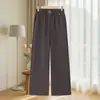 Pantalones de pierna ancha de alta gama para mujeres de mediana edad, estilo primavera y otoño, holgados y con caída, pantalones mom ligeramente anchos, pantalones de otoño e invierno con forro polar y engrosados