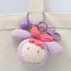 Pendente Coolomi de lã acabado feito à mão em tricô chaveiro de crochê joia bolsa de lã tecida pingente de boneca