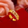 Anillo de amor de oro de imitación de Vietnam al por mayor, anillo abierto de latón chapado en oro para mujer, anillo de la felicidad de dos mundos avanzado