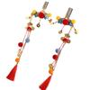 Accesorios para el Cabello Lindos Vintage Dios de la Riqueza Yuanbao Bola de Pelo Tocado Corona de Cabello Corona de Fénix Año Nuevo Moneda Antigua de Cobre Joyería Roja de Año Nuevo