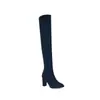 Botas altas versátiles antideslizantes de talla grande para mujer, botas largas de punta para otoño e invierno, tacón ultra alto, ligeras, sin cordones, tacón grueso, gamuza