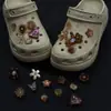 Accesorios para zapatos de zueco de ballet con mariposa de diamantes brillantes INS, hebilla de zapato universal desmontable hecha a mano de vidrio con strass blanco DIY