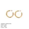 Emanco Aliexpress Pendientes Transfronterizos de Acero Inoxidable Pendientes Europeos y Americanos Chapados en Oro con Forma de C Joyería Accesorios de Moda Personalizados