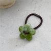 Anillo para el cabello con textura de tinta texturizada, flor acrílica, cuerda para el cabello con cuentas de moda, banda para el cabello con cola de caballo, cuerda para la cabeza para mujer