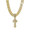 Collar cubano estilo hip-hop europeo y americano con colgante de aleación de espada grande totalmente de diamantes joyería de moda para hombre nueva al por mayor transfronteriza