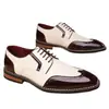 Superventas de Amazon Transfronterizo Tallas Grandes para Hombre Zapatos de Cuero Estilo Británico Formal de Negocios con Cordones y Brogue Tallado - 25506