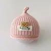 Gorro para Niños Otoño e Invierno Gorro de Lana Nuevo Oso Tridimensional Bebé Recién Nacido Niña Estilo Coreano Moderno