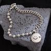 Estilo Doce Fresco Simples Contas Redondas Rosto Sorridente Pulseira Feminina Retro Moda Elegante Pequeno Fresco Elegante Artístico Joia de Mão