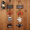 Decoraciones Semanales de Halloween Nuevas Letrero de Madera Nuevo para Colgar en la Puerta Adornos de Fantasma de Calabaza Colgantes Creativos Venta al por Mayor Transfronteriza