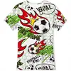 Venta Caliente Transfronteriza de Aliexpress Impresión Digital 3D Copa Mundial de Fútbol Tendencia de Verano Ropa Infantil Camisetas Casuales de Manga Corta