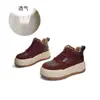 Zapatillas Altas Blancas de Piel Genuina para Mujer, Nuevo Estilo Primavera 2026, Zapatos con Plataforma para Aumentar Altura, Moda Casual Versátil Retro Tendencia en Calzado para Mujer