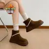 Botas Martin para Mujer 2026 Invierno Felpa Cálida Retro Birkenstock Botines Cortos Celebridad de Internet Moda Versátil Abrigo Botas de Nieve