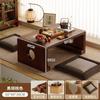 Mesa de Mirador de Madera Maciza, Mesa de Té Pequeña para Uso Doméstico, Mesa de Té para Dormitorio, Mesa de Cama Tatami Estilo Japonés, Mesa Pequeña para Cama