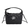 Bolso Estilo Tweed 2025 Modelo Nuevo Bolso Portátil para Lonchera Bolso Cruzado con Cadena Acolchado Bolso de Mujer Color Sólido Elegante Bolso Pequeño