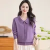Nueva Colección Otoño/Invierno 2026: Suéter de Punto de Manga Larga con Cuello Camisero Estilo Mamá, Corte Holgado, Elegante, Adelgazante, Capa Base Versátil