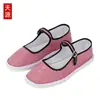 Colorida selección de nuevos zapatos de tela para mujer del viejo Pekín de primavera-verano, zapatos de trabajo de correa única de tacón plano multicapa engrosados en blanco y negro