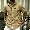 2026 Amazon Camisa de Verano para Hombre Estilo Americano Nuevo Diaria de Manga Corta Moda Versátil Casual Camiseta de Color Sólido