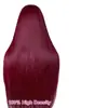 Peruca Europeia e Americana Longa Lisa com Frontal de Renda, Respirável, Fibra Química Realista e Natural, Peruca Completa para a Cabeça