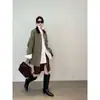 Estilo de granero moderno~resistente algodón de fibra larga lavado pana solapa silueta de ropa de trabajo chaqueta de mezclilla versátil