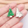 Acessórios de Joias DIY de Natal Branco Transfronteiriço Liga de Zinco Pingente de Gota de Óleo Colar de Papai Noel Rena Pingente de Pulseira