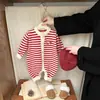 Ropa Roja de Otoño e Invierno para Bebé, Mono Súper Lindo para Bebé Niño, Suéter de Otoño para Bebés Pequeños, Ropa de Salida para Bebés