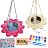 Alimentador de pájaros de madera de Amazon Alimentador de agua de alimentación Alimentación exterior Flores pintadas DIY Juguetes para niños
