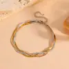 Acero de Titanio Cadena de Serpiente Cruzada Multicadena Joyería Acero Inoxidable Conservación del Color Cadena de Tres Hilos Cinco Hilos Pulsera Tobillera Collar de Moda