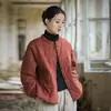 (Estrictamente seleccionado) Chaqueta de Algodón Cuadros Acolchada de Ramio de Invierno 26, Moda, Artística, Única Chaqueta Corta de Algodón para Mujer