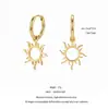 Nuevos Pendientes de Acero Inoxidable Estilo Europeo y Americano Que No Se Desvanecen, Pendientes Geométricos de Colibrí Sol Luna Modernos y Versátiles