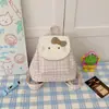 Mochila Mini de Cuadros Bicolor Estilo Coreano Gato Lindo Fresca para Reducir la Edad Corazón Femenino Mochila para Viajes Fotografía Toma de Fotos