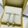 Aretes Iguales de la Chica Alienígena Chai Xiaoqi para Mujer Estilo Frío ins Aretes Largos con Borla Perla Circonita Aretes