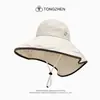 Sombrero de Sol de Ala Ancha para Mujer para Exteriores, Playa de Verano, Viajes, Protección del Cuello, Sombrero Parasol, Parte Superior Abierta para Cola de Caballo, Sombrero de Sol para Montañismo