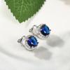 Comercio exterior joyería nueva clásica más vendida diamante brillante zafiro hebilla de oreja de cobre diamante redondo pendientes versátiles venta al por mayor