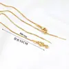 Corrente Universal Estilo Agulha 50cm Estendida Banhada a Cobre Ouro 18K Real Malha Caixa Fecho Lagosta Corrente Ajustável Puxável Gravada 925