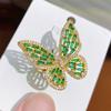 Venta caliente transfronteriza, anillo de mariposa de color personalizado con incrustaciones de cobre y circonita, tamaño ajustable, lindo anillo de mariposa